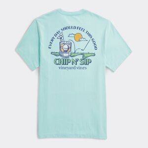 NWT Vineyard Vines Men’s Golf Chip N' Sip Short Sleeve Pocket T-Shirt in Blue